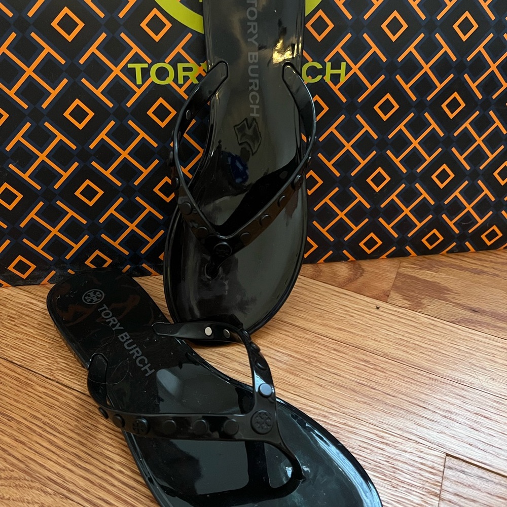 Tory Burch Black Jelly Sandals Size 10.  New without box.